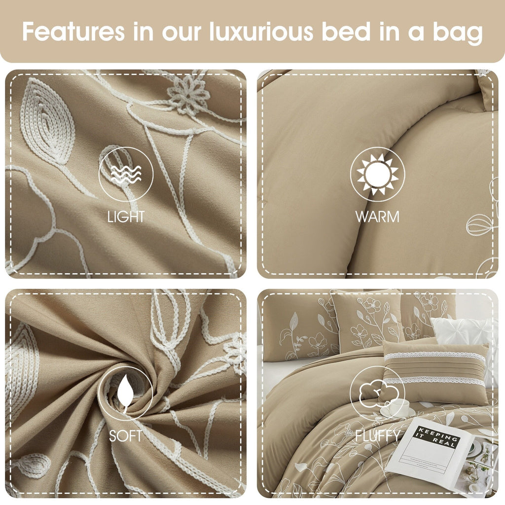 Ensemble de couette florale botanique Nanshing Taylor 7 pièces