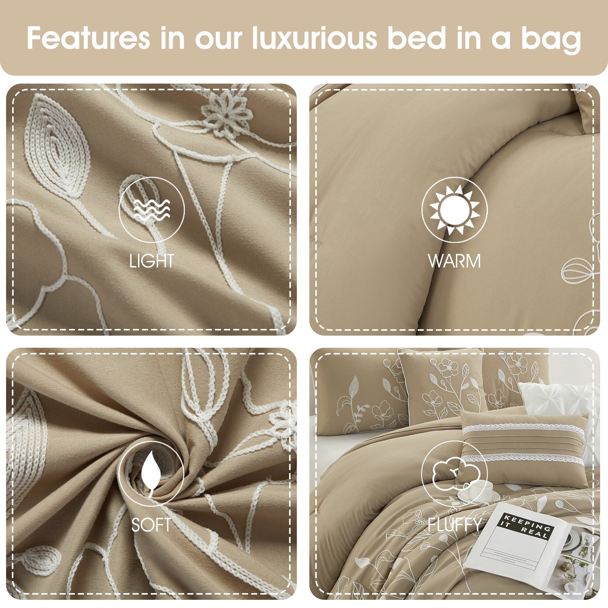 Ensemble de couette florale botanique Nanshing Taylor 7 pièces