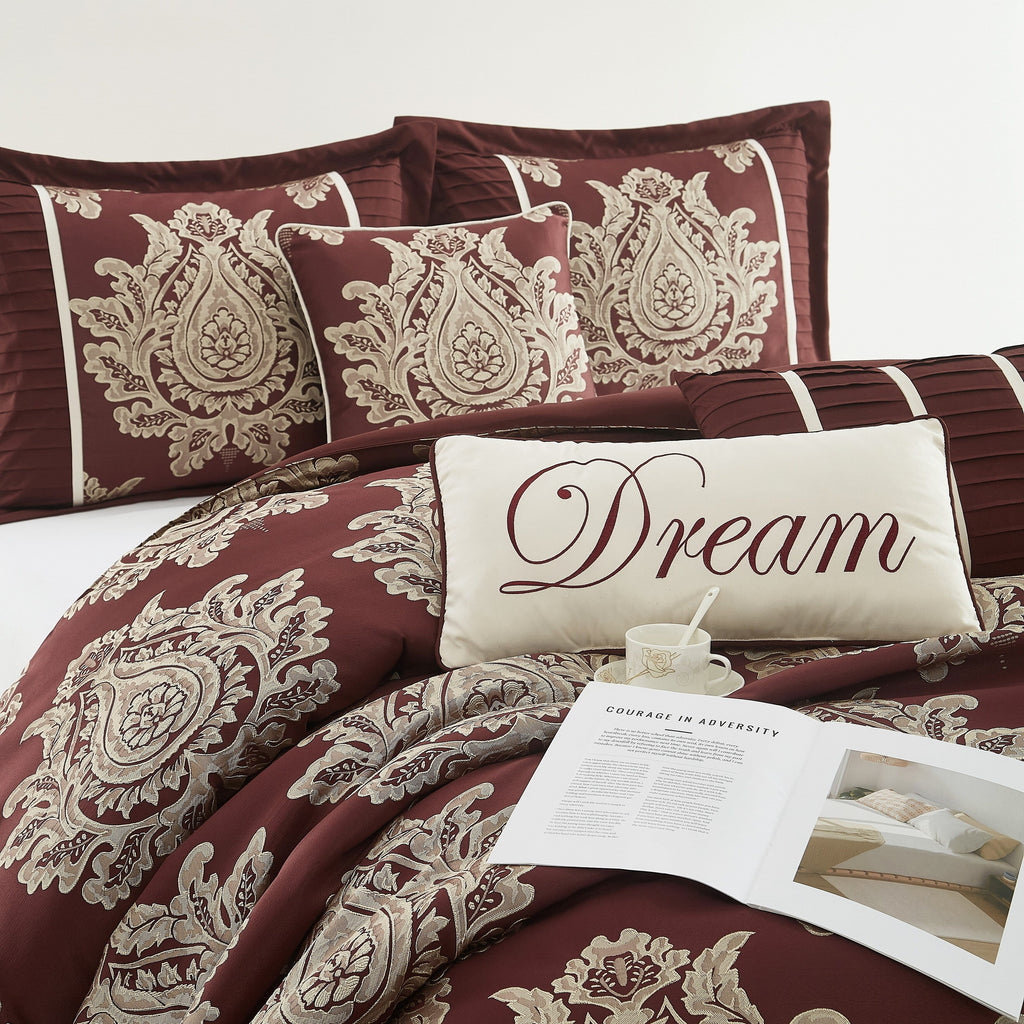 Ensemble de couette traditionnelle damassée Nanshing Tiana 7 pièces