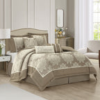 Ensemble de couette traditionnelle damassée Nanshing Tiana 7 pièces