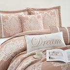 Ensemble de couette traditionnelle damassée Nanshing Tiana 7 pièces