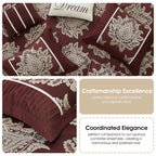 Ensemble de couette traditionnelle damassée Nanshing Tiana 7 pièces