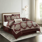 Ensemble de couette traditionnelle damassée Nanshing Tiana 7 pièces
