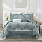 Ensemble de couette traditionnelle damassée Nanshing Tiana 7 pièces