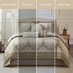 Ensemble de couette traditionnelle damassée Nanshing Tiana 7 pièces