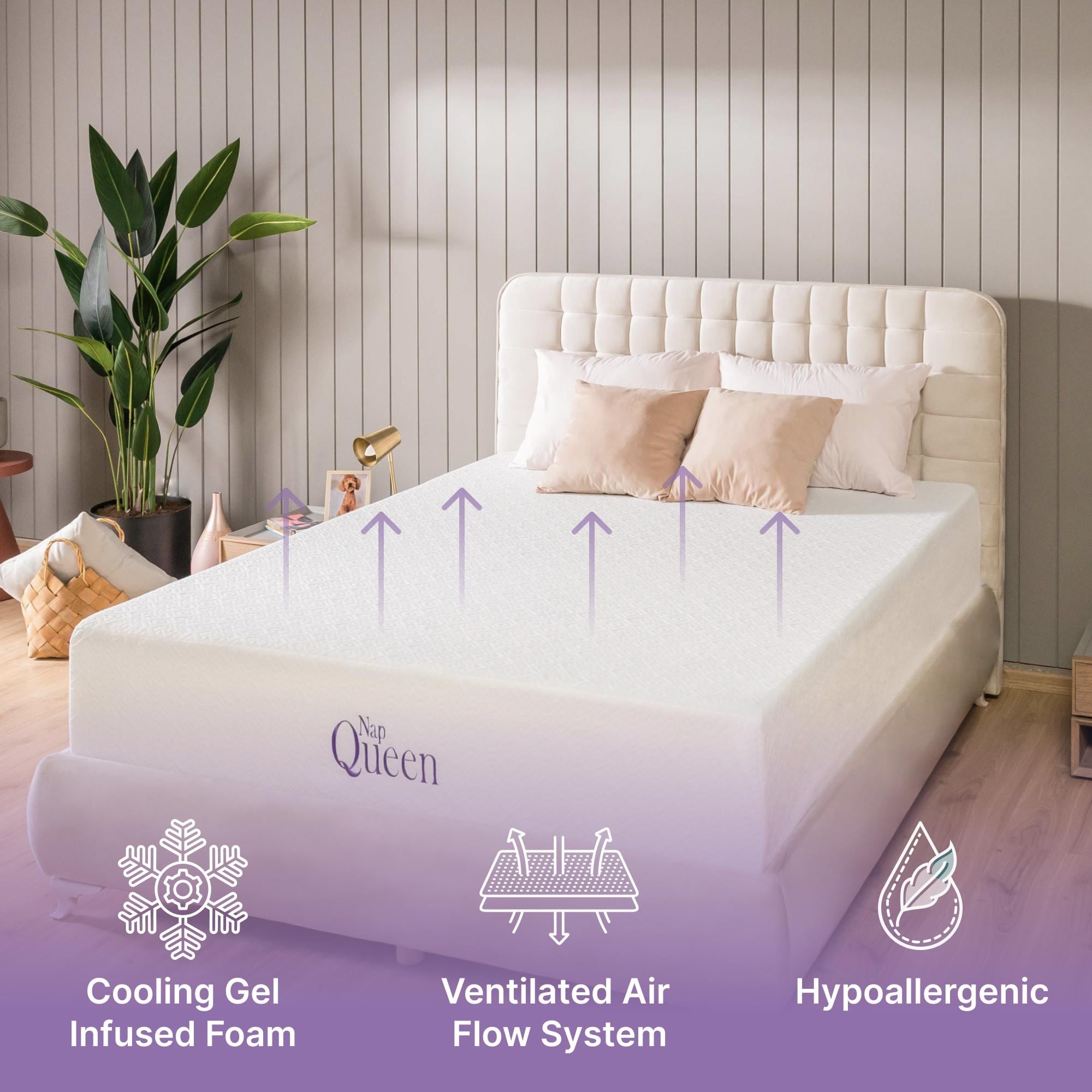 Matelas en mousse à mémoire de forme avec gel rafraîchissant NapQueen Elizabeth 10