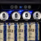 Réfrigérateur à boissons encastré Newair de 15 po, 96 canettes, en acier inoxydable, avec commandes de température et étagères réglables