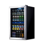 Réfrigérateur à boissons Newair d'une capacité de 126 canettes, mini-réfrigérateur avec porte vitrée et étagères réglables, en acier inoxydable