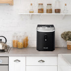 Machine à glaçons Newair de 11,8 kg (26 lb) pour comptoir, noir mat, avec fenêtre de visualisation de la glace, bouton autonettoyant et bec verseur facile à utiliser.