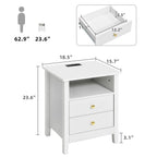 Ensemble de 2 tables de chevet avec station de charge Table d'appoint avec 2 tiroirs avec ports et prises USB Table de chevet