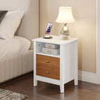 Ensemble de 2 tables de chevet avec station de charge Table d'appoint avec 2 tiroirs avec ports et prises USB Table de chevet