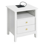 Ensemble de 2 tables de chevet avec station de charge Table d'appoint avec 2 tiroirs avec ports et prises USB Table de chevet