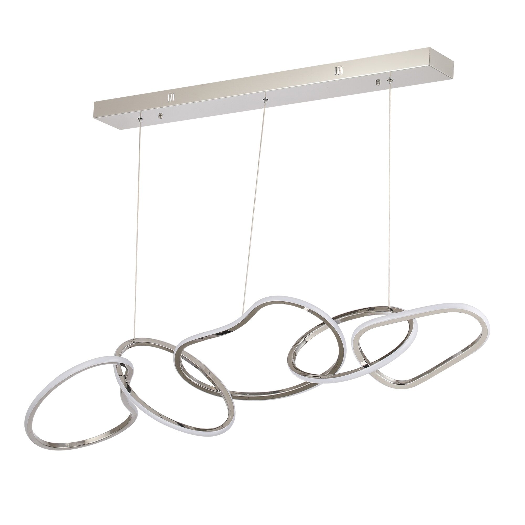 Lustre LED de luxe en acier inoxydable imbriqué de style nordique pour salle à manger