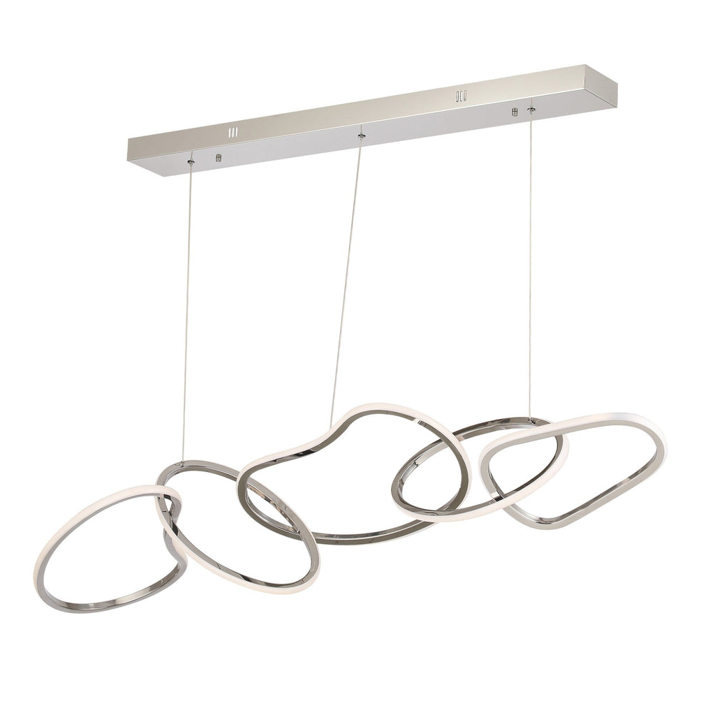Lustre LED de luxe en acier inoxydable imbriqué de style nordique pour salle à manger