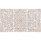 Décoration murale à 3 panneaux en bois naturel sculpté à la main Norma Floral 48 x 28 pouces