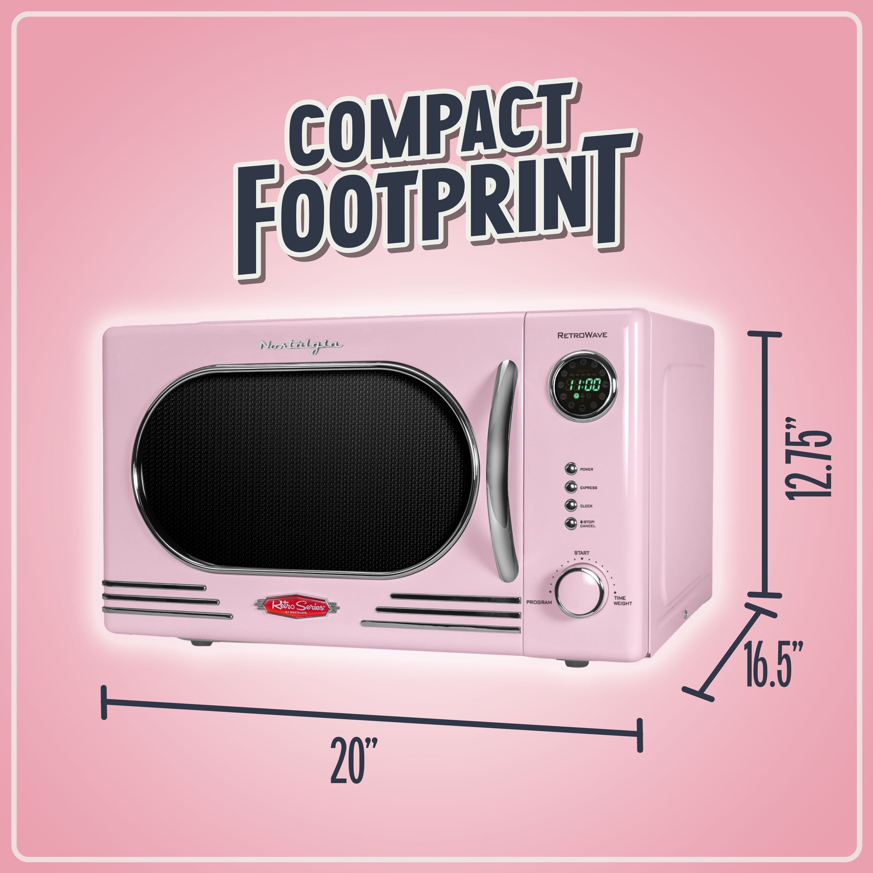 Four à micro-ondes de comptoir rétro nostalgique de 1,1 pi³ et 1 000 watts