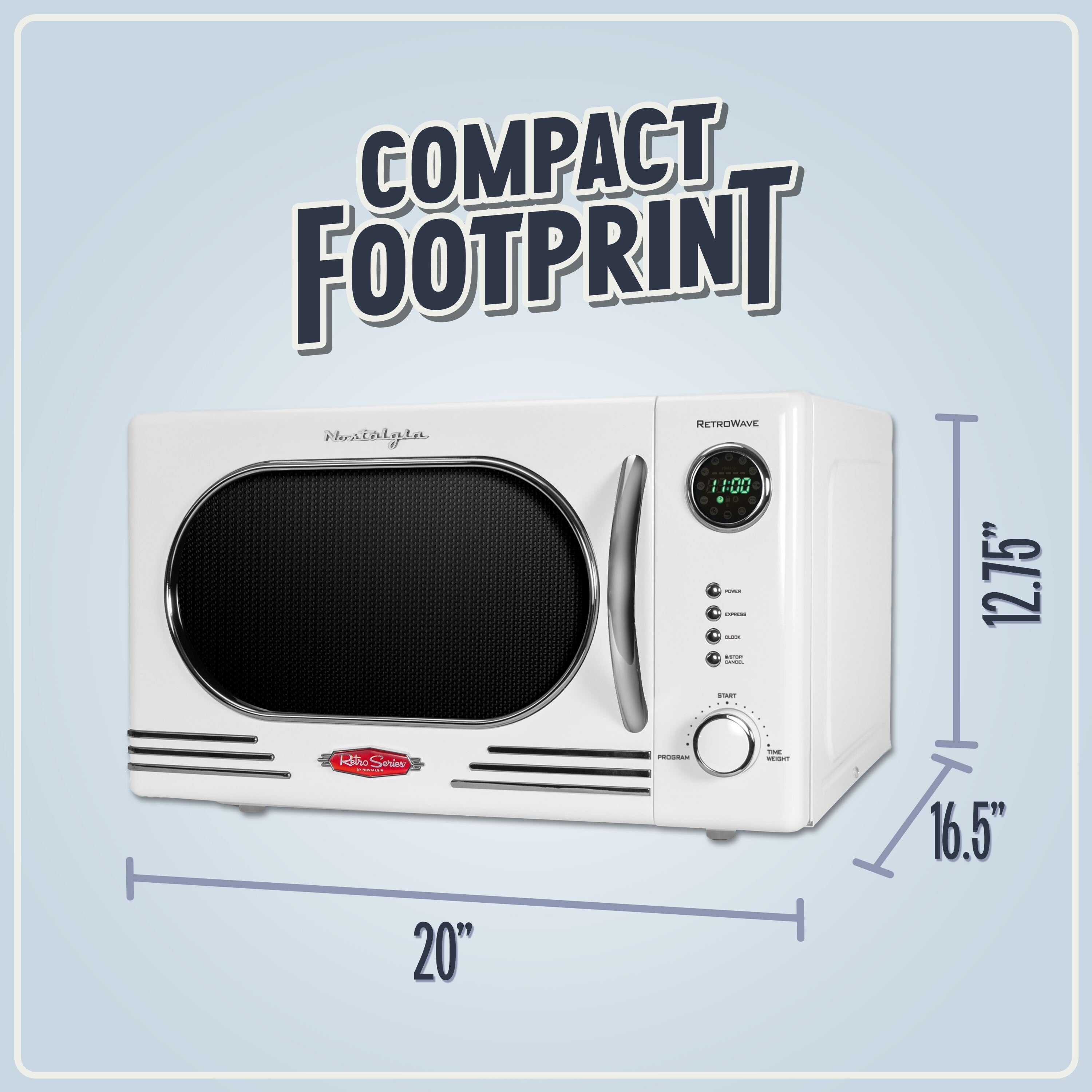 Four à micro-ondes de comptoir rétro nostalgique de 1,1 pi³ et 1 000 watts