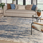 Tapis Nourison luxueux à poils longs et ultra moelleux, style abstrait glamour