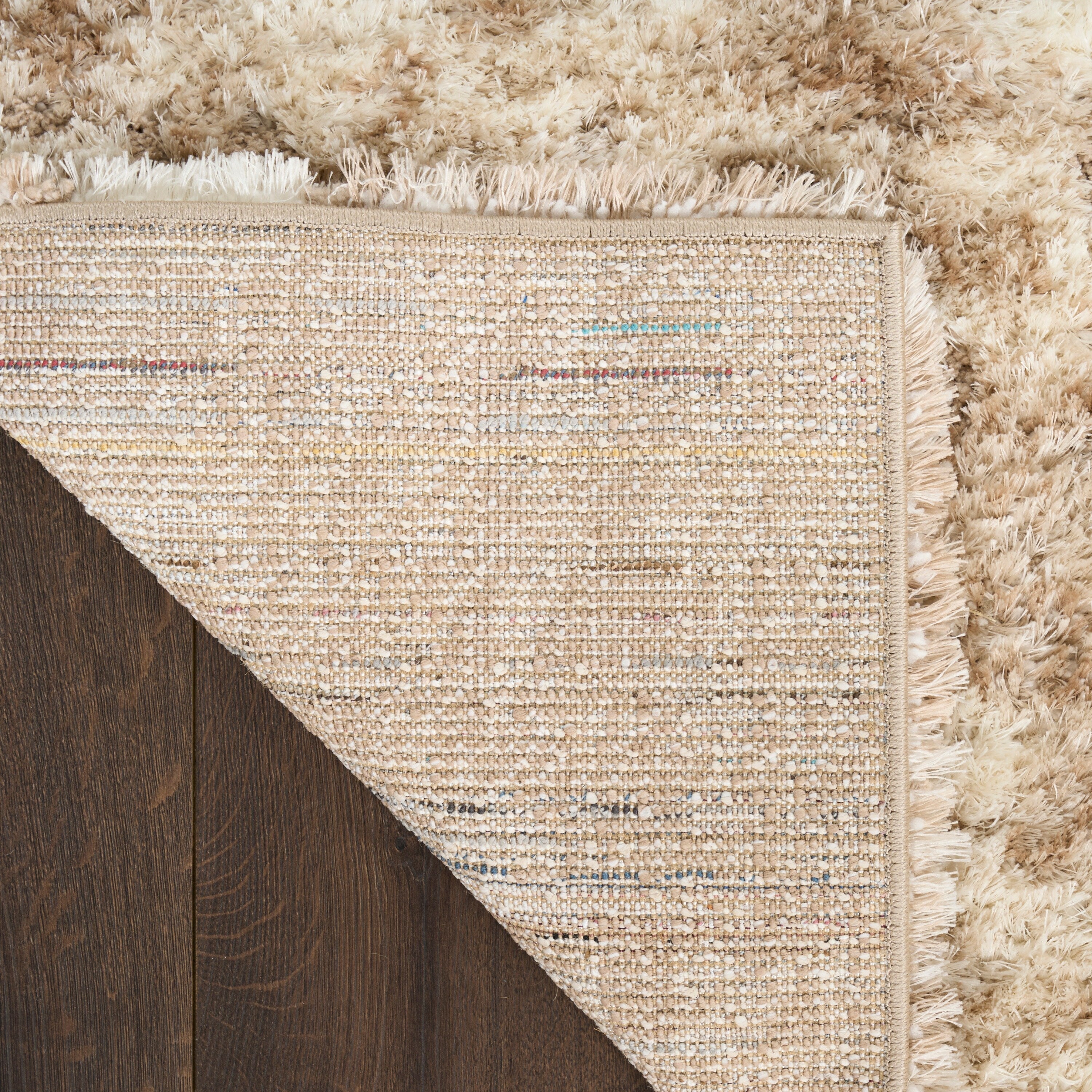 Tapis Nourison luxueux à poils longs et ultra moelleux, style abstrait glamour