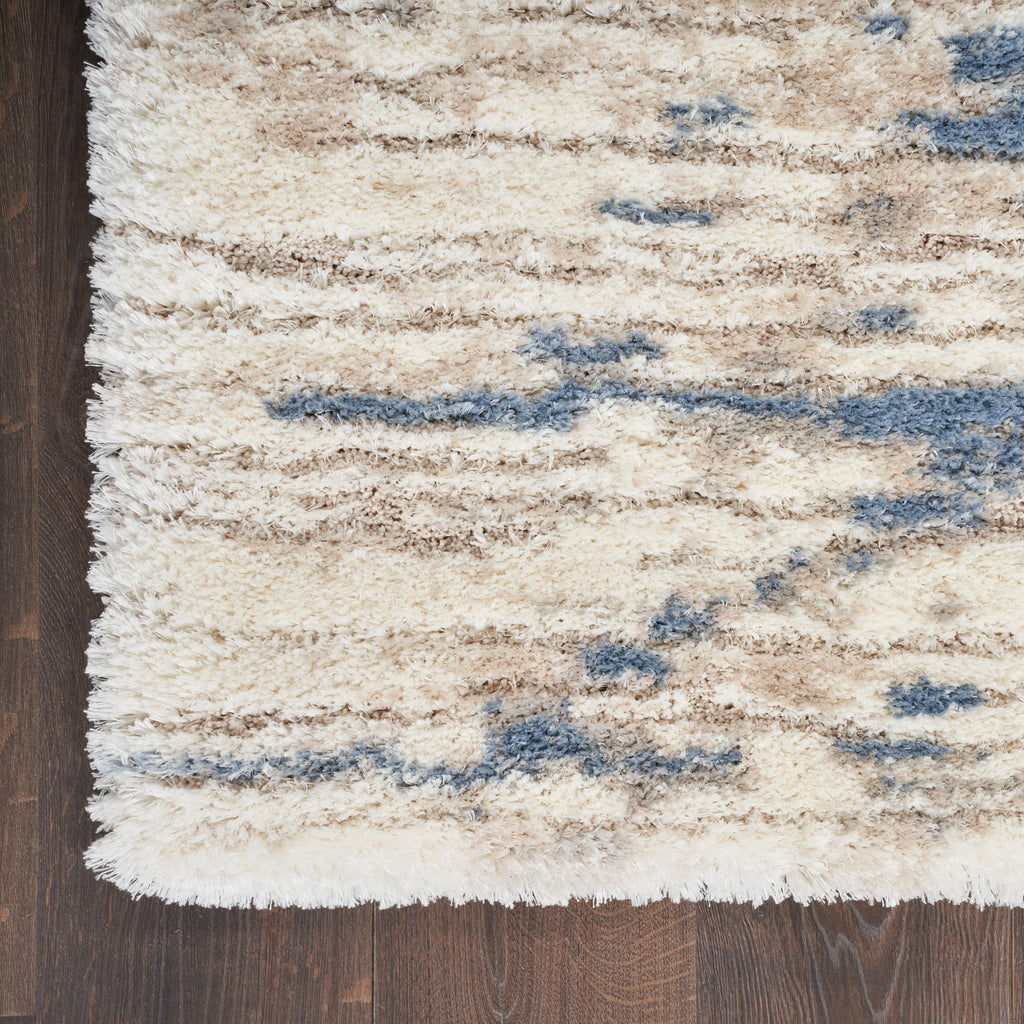 Tapis Nourison luxueux à poils longs et ultra moelleux, style abstrait glamour