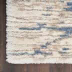Tapis Nourison luxueux à poils longs et ultra moelleux, style abstrait glamour