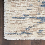 Tapis Nourison luxueux à poils longs et ultra moelleux, style abstrait glamour