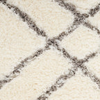 Tapis Nourison luxueux à poils longs et ultra moelleux, motif géométrique abstrait