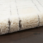Tapis Nourison luxueux à poils longs et ultra moelleux, motif géométrique abstrait