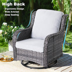 Ensemble de 8 chaises pivotantes en osier pour patio OVIOS