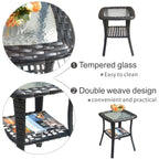 Ensemble de 8 chaises pivotantes en osier pour patio OVIOS