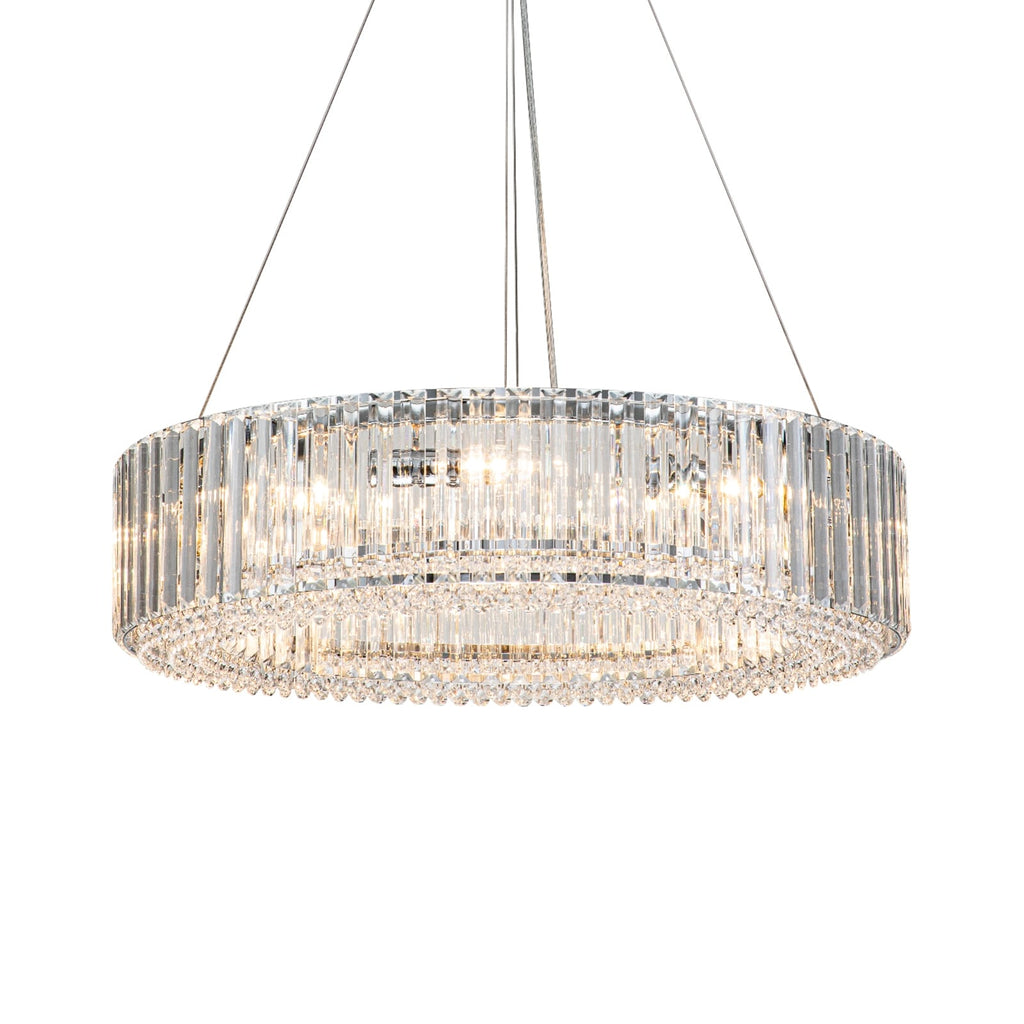 Lustre rond moderne en cristal OYIPRO 6/8/12 lumières en forme de tambour pour îlot de cuisine