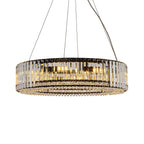 Lustre rond moderne en cristal OYIPRO 6/8/12 lumières en forme de tambour pour îlot de cuisine