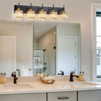 Luminaires de salle de bain en cristal à intensité variable Ora Modern sur miroir Glam Vanity Lights