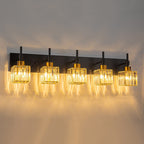 Luminaires de salle de bain en cristal à intensité variable Ora Modern sur miroir Glam Vanity Lights