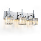 Luminaires de salle de bain en cristal à intensité variable Ora Modern sur miroir Glam Vanity Lights