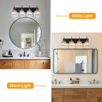 Luminaires de salle de bain en cristal à intensité variable Ora Modern sur miroir Glam Vanity Lights