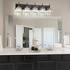 Luminaires de salle de bain en cristal à intensité variable Ora Modern sur miroir Glam Vanity Lights