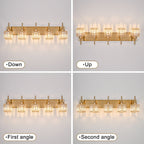 Luminaires de salle de bain en cristal à intensité variable Ora Modern sur miroir Glam Vanity Lights