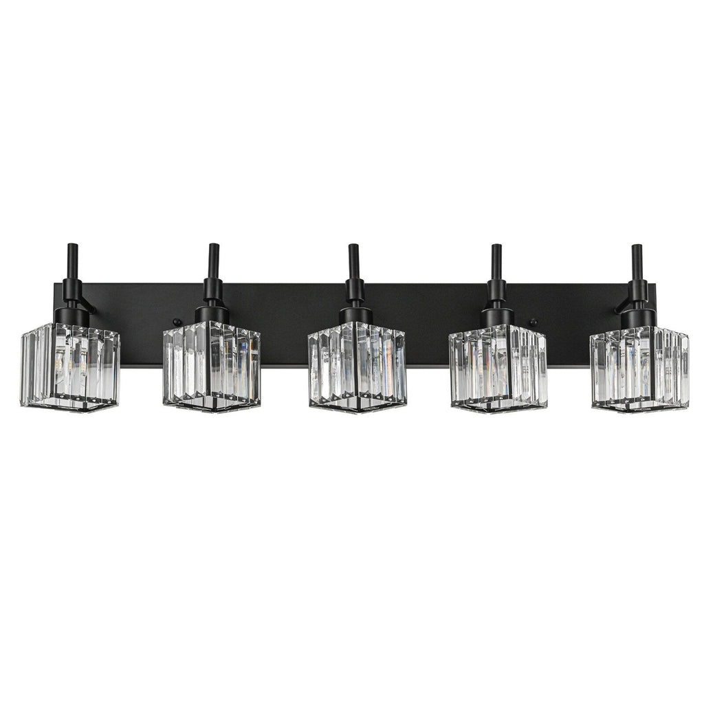 Luminaires de salle de bain en cristal à intensité variable Ora Modern sur miroir Glam Vanity Lights