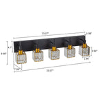Luminaires de salle de bain en cristal à intensité variable Ora Modern sur miroir Glam Vanity Lights