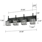 Luminaires de salle de bain en cristal à intensité variable Ora Modern sur miroir Glam Vanity Lights