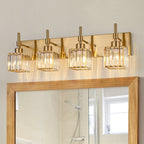 Luminaires de salle de bain en cristal à intensité variable Ora Modern sur miroir Glam Vanity Lights
