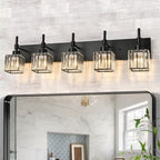 Luminaires de salle de bain en cristal à intensité variable Ora Modern sur miroir Glam Vanity Lights