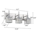 Luminaires de salle de bain en cristal à intensité variable Ora Modern sur miroir Glam Vanity Lights