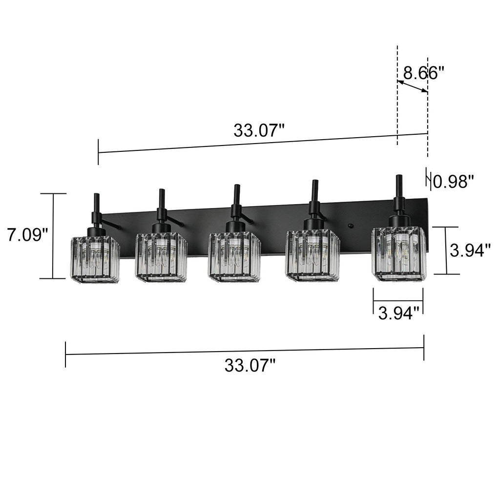 Luminaires de salle de bain en cristal à intensité variable Ora Modern sur miroir Glam Vanity Lights