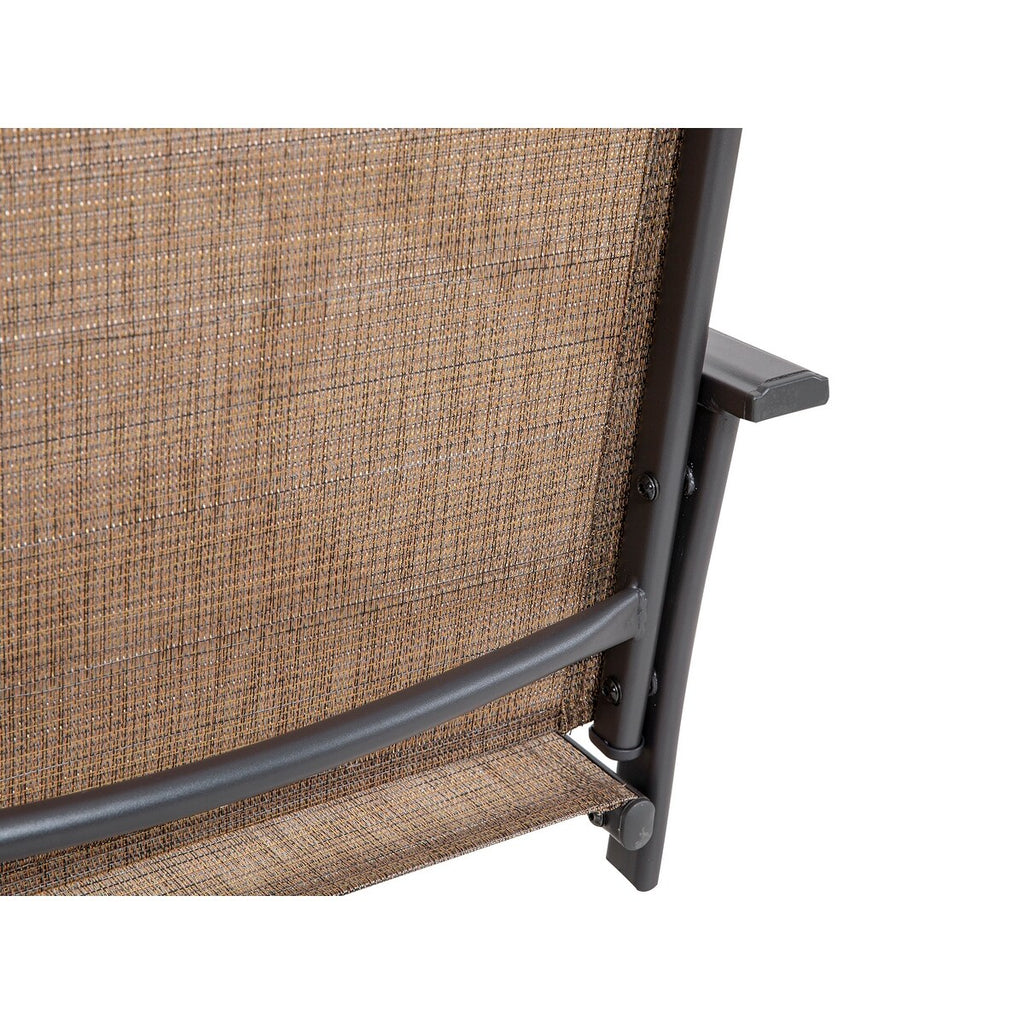 Ensemble de 2 chaises pivotantes d'extérieur, tissu textilène, structure en fer