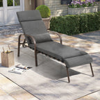 Chaise longue d'extérieur réglable avec coussin pour la plage et la piscine