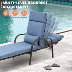 Chaise longue d'extérieur réglable avec coussin pour la plage et la piscine
