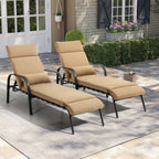 Chaise longue d'extérieur réglable avec coussin pour la plage et la piscine