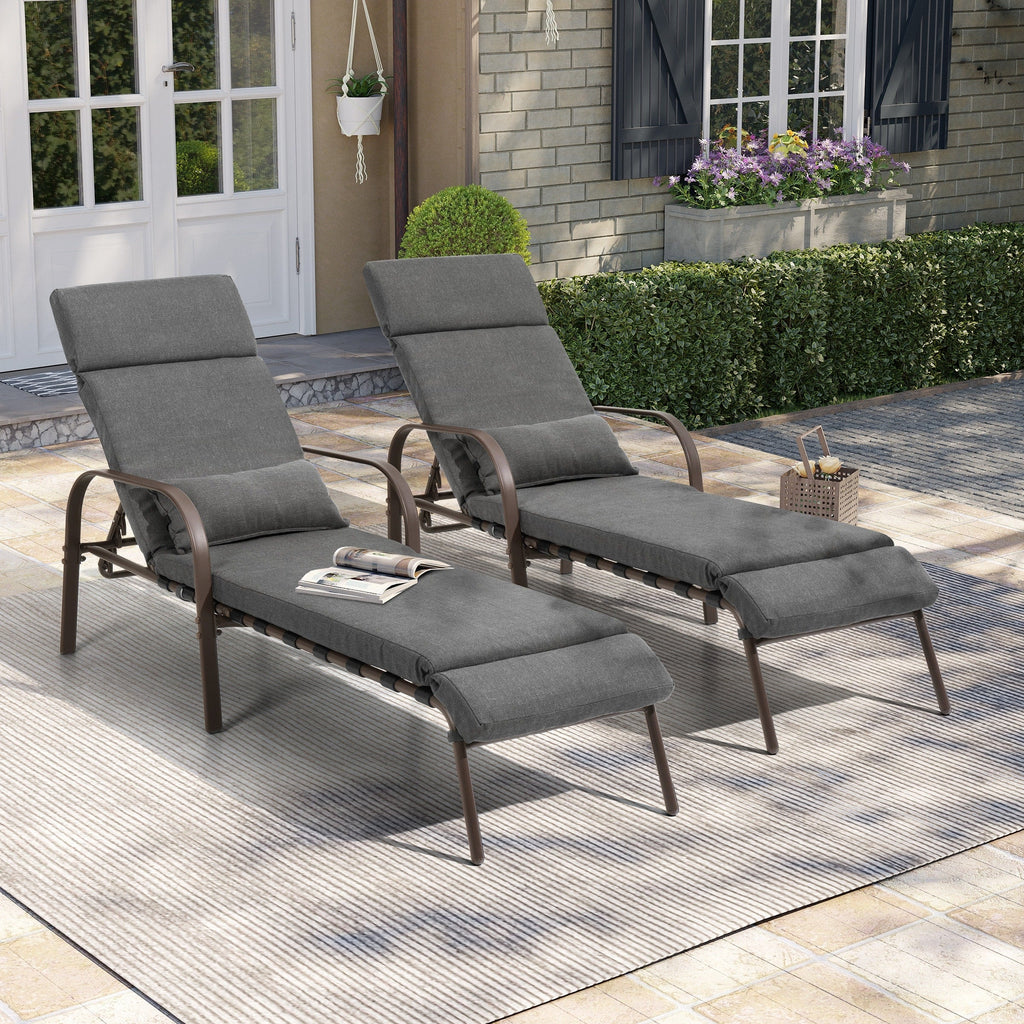 Chaise longue d'extérieur réglable avec coussin pour la plage et la piscine